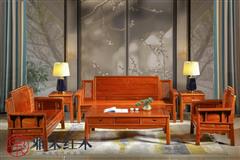 雅宋紅木 紅木沙發 緬甸花梨沙發 中式沙發 客廳系列 明秀沙發（1+1+3）6件套