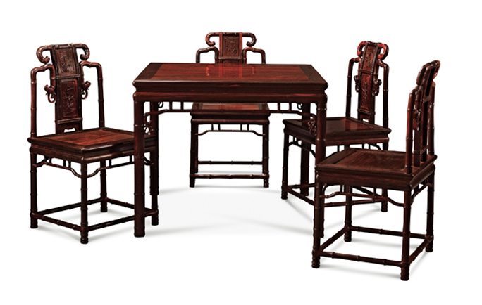 鲁班木艺 中式八仙桌 红木桌 竹节八仙台