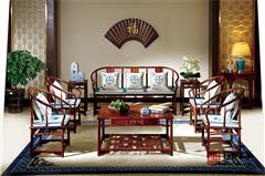 国方家居 中山大不同红木 老挝大红酸枝沙发（学名交趾黄檀） 高端红木家具 国标红木 中式古典客厅系列 圈椅沙发8件套
