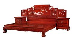戴为红木 红木大床 缅甸花梨红木床 卧室系列 TW六合同春套房床3件套-大果紫檀