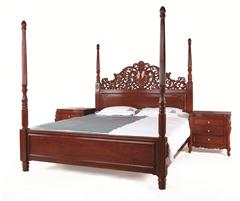 戴為紅木 紅木大床 緬甸花梨紅木床 臥室系列 TW羅可可套房床3件套-大果紫檀