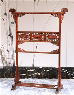 大清御品国标红木中式古典榫卯制作老挝大红酸枝（交趾黄檀）客厅卧室龙头挂衣架