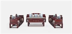 明堂紅木 紅酸枝 紅木家具 紅木沙發 中式家具 中式客廳 客廳系列 榮耀沙發 10件套