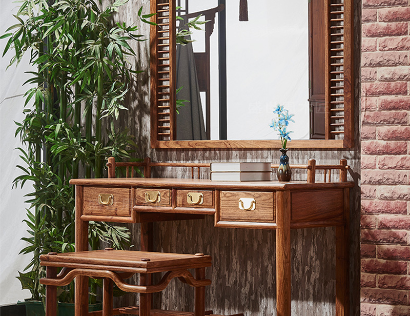 盛世周木匠 刺猬紫檀 现代中式 心悦梳妆台3件套 卧室系列