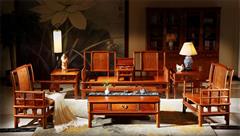 雍博堂紅木 緬甸花梨（大果紫檀）明式光板沙發7件套 客廳系列 新古典紅木家具