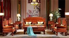 雍博堂红木 缅甸花梨（大果紫檀）福象宝座沙发11件套 客厅系列 红木家具 新古典沙发