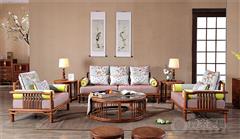 森木红木 刺猬紫檀沙发 带软装新中式红木沙发 清新碎花红木沙发  客厅系列 雅趣沙发6件套