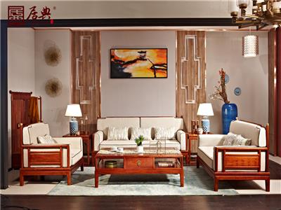 居典红木 刺猬紫檀沙发 新中式红木沙发 简约中式带软装红木沙发 客厅系列 悦几望舒沙发