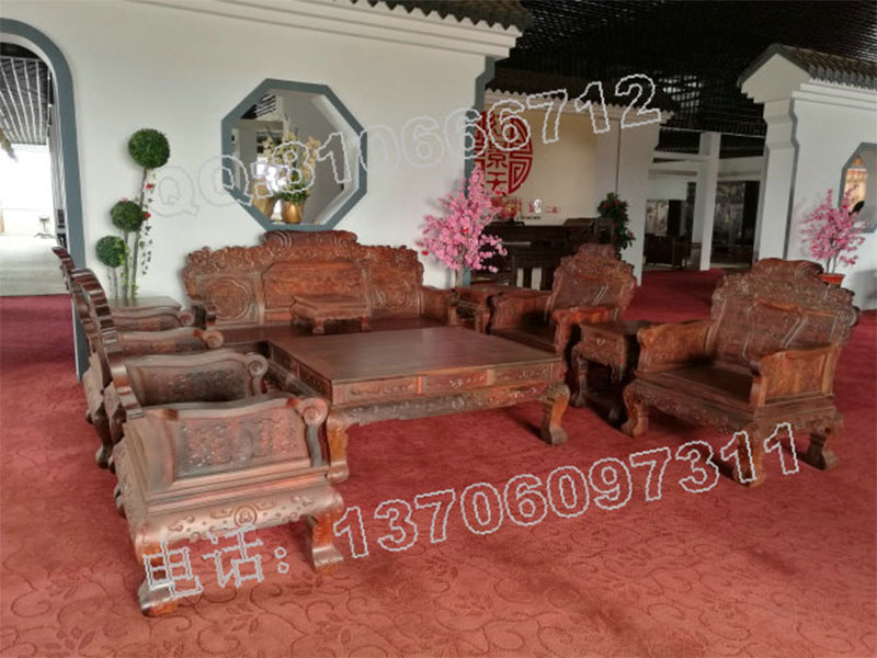 红景天老挝大红酸枝客厅沙发