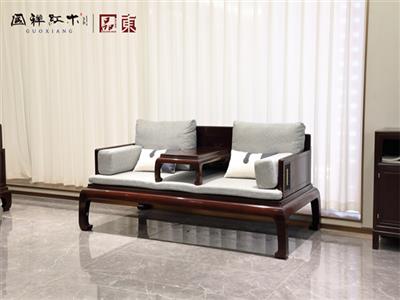 国祥红木红酸枝锦院罗汉床