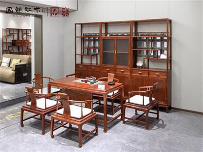 国祥红木大果紫檀锦院茶桌